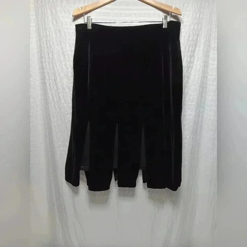 R&K Evening  Velvet several slit midi skirt. Size L